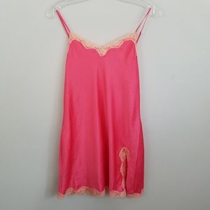 Victoria's Secret Peachy-Pink Satin & Lace Slip